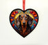 Dachshund Dapple Stained Glass Effect Heart Suncatcher